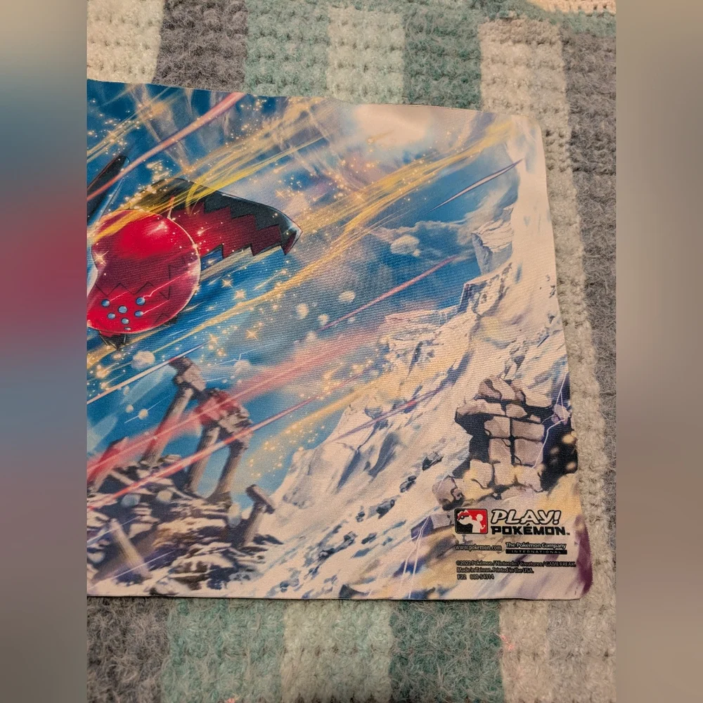 Pokémon Playmat featuring Ice-Scene Rayquaza - Blue/Red Regionals Championship M